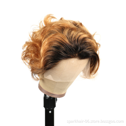 SPARK Factory Wholesale Short Human Hair Wigs Short Pixie Cut Lace Wig Cheap Pixie Curls Short Wigs For Black Women